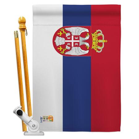 COSA 28 x 40 in. Serbia Flags of the World Nationality Impressions Decorative Vertical House Flag Set CO4133084